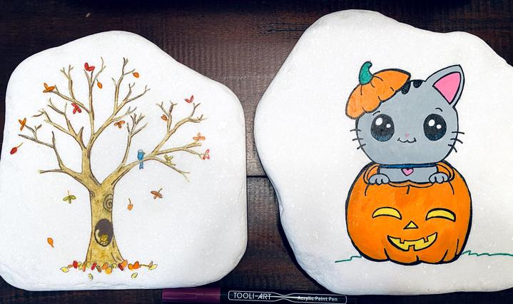Fall is here, amazing ideas to paint some rocks